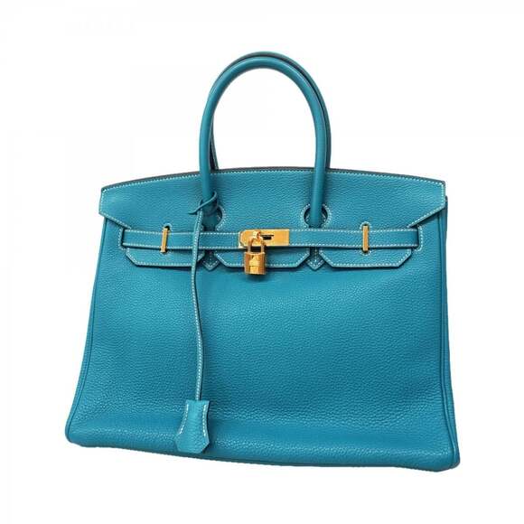 HERMES Handbags - Hermes Hermès Birkin 35 Togo Blue Jean Handbag for Women, Stamped with M